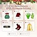 dgdgcool Christmas Green Costumes Adult, 8pcs Furry Santa Claus Costume for Men Funny Cosplay Santa Costume