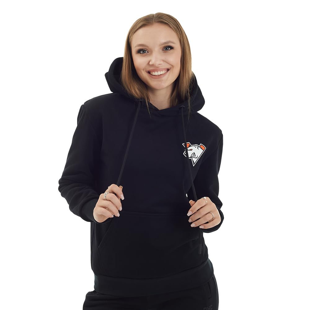 Virtus.pro - Klasyczna bluza z kapturem, bluza z kapturem z grafiką gracza, stylowa bluza z kapturem dla fanów, odzież dla graczy, odzież drużyny e-sportowej, czarna, M, Czarny, M