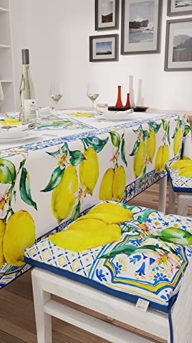 PETTI Artigiani Italiani - Stain-Resistant Kitchen Tablecloth, Vietri 01, X12 Seats (140 x 240 cm), 100% Made in Italy - Image 2