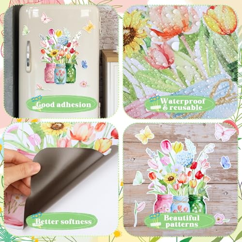 Set de 7 imanes decorativos florales para frigorífico miniatura 5