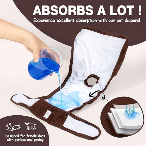 Pet Soft Dog Nappies Female, 3 Pack Dog Period Pants Xlarge with Leak-proof Waistband - Image 4