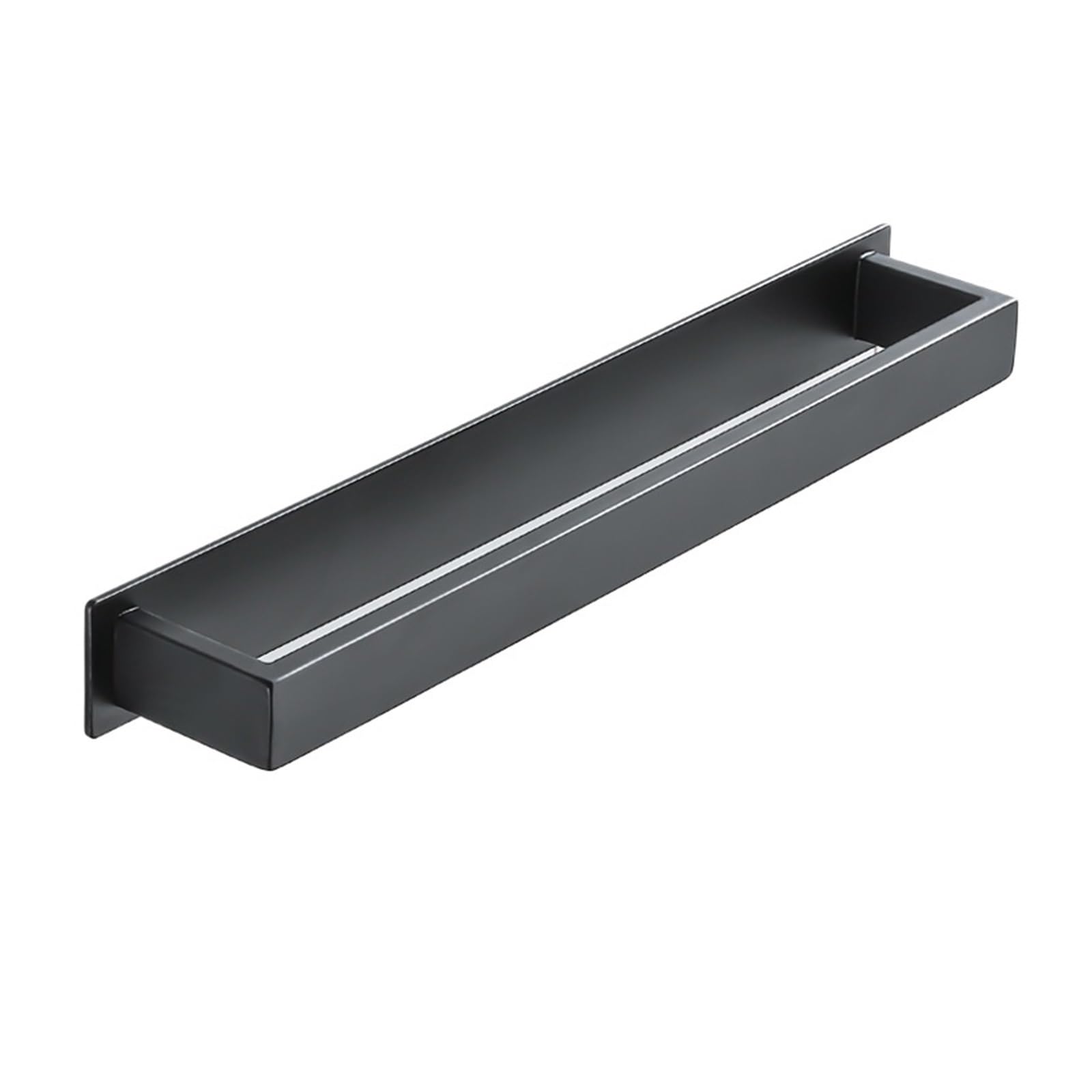Self-Adhesive Bathroom Towel Rack Stainless Steel White Kitchen Hanger Holder Toilet Square Bar No Drill 30/40/50cm Easy Maintenance(Black 40cm)