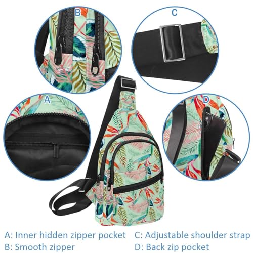 Bolso bandolera tropical multicolor para compras y actividades al aire libre 4