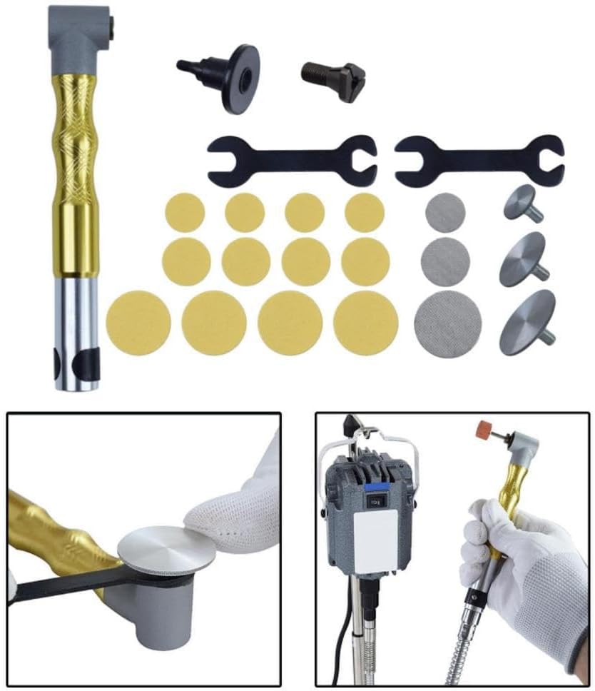 MYCENSE 90 Degree Flex Shaft Rotary Tool Handpiece Chuck 3mm Replaces Attachment 90 Degree Elbow for Cutting Cleaning Smoothing, Golden