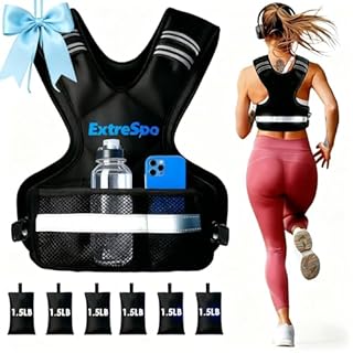 ExtreSpo Adjustable Weighted Vest for Women and Men, 11-20lb Weight Vest with 6 Ironsand Weights, Body Weight Vest for Running Training Crossfit Calisthenics Jogging Walking Gym Strength Training