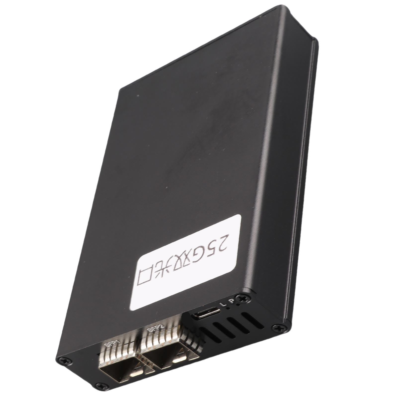 CHICIRIS Plug e Riproduzione in Lega in Alluminio di Scheda di Rete Ad Alta velocità per OS X, Scheda di Rete SFP Portatile System USB4 (Dual Port)