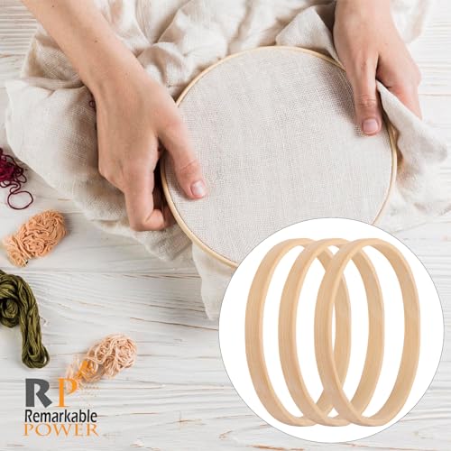 Image of RP Remarkable Power, 12 Pack 4 Inch Bamboo Floral Hoop Mini Wreath Frames Embroidery Rings for DIY Dream Catcher Crafts