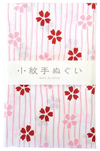 Japanese Traditional Towel Tenugui Small PatternStripe-cherry-blossom by Miyamoto Izumi-koubai