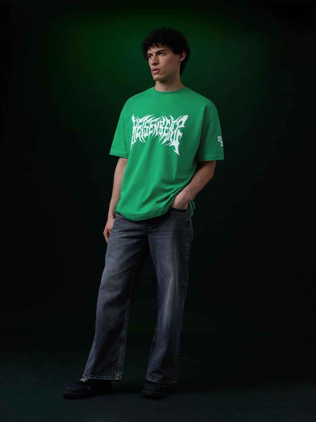 The Souled Store Breaking Bad: Heisenberg Oversize T-Shirt Uomo Ragazzo Manica Corta Girocollo Verde Cotone Stampa Grafica