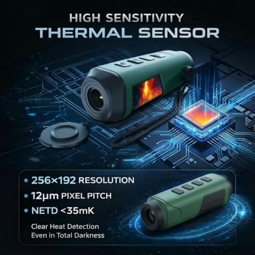 Image of C2 Thermal Imaging Monocular, 256x192 HD (12μm) Handheld Thermal Scope with 8X Zoom, Hot Spot Tracking, Video Recording, Portable Thermal Monocular for Hunting, Wildlife Observation, Outdoor