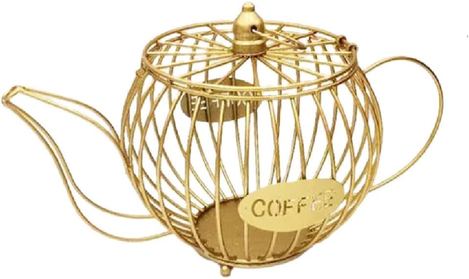 Openwork Coffee Capsule Storage Basket Creative Coffee Cup Fruit Coffee Beans Organizer Cafe Hotel Jewelry (Color : Golden) (Golden )