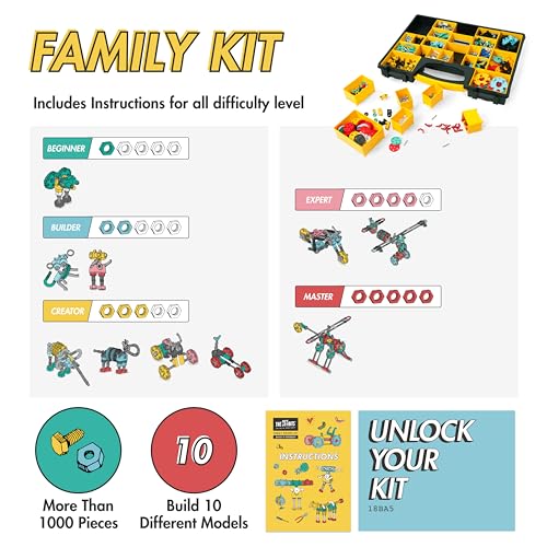 Image of The Off Bits Educational STEM Toys for 6+: Robot Toy Building Sets, 3-in-1 Engineering Kit for Boys and Girls, Build Your Own STEM Building Toys with Endless Possibilities (Family Kit)