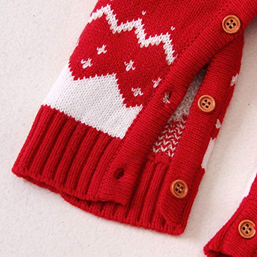 Baby Kerst Trui Romper Gebreide Rendier Jumpsuit Outfits - Afbeelding 7