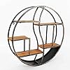 Fetcoi Metalen opbergrek opslag rek vintage ronde wandstandaard wandrek (80 cm)