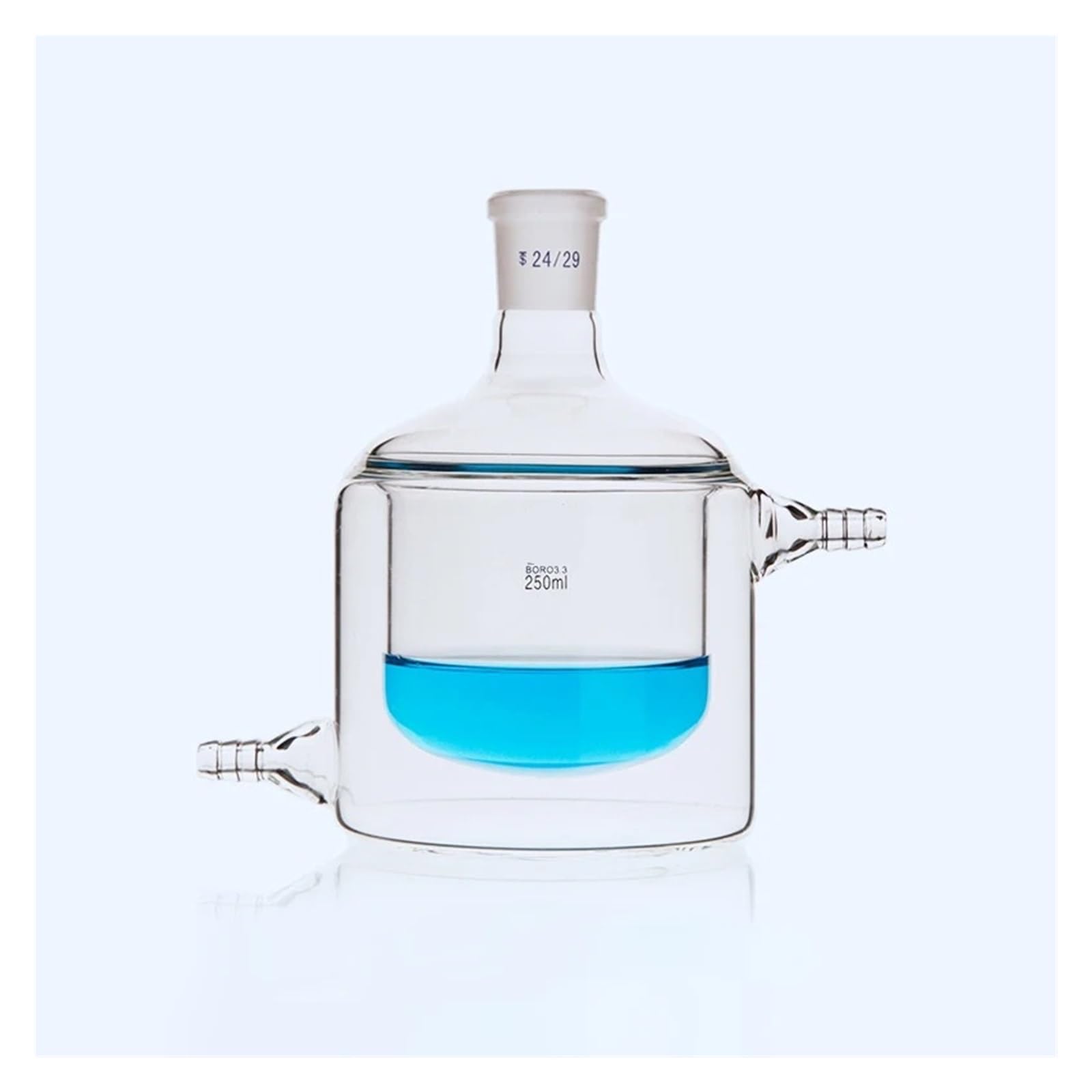 Frasco de reacción de vidrio de fondo con camisa de una sola boca, matraz de reacción de laboratorio de doble capa(1000mL)