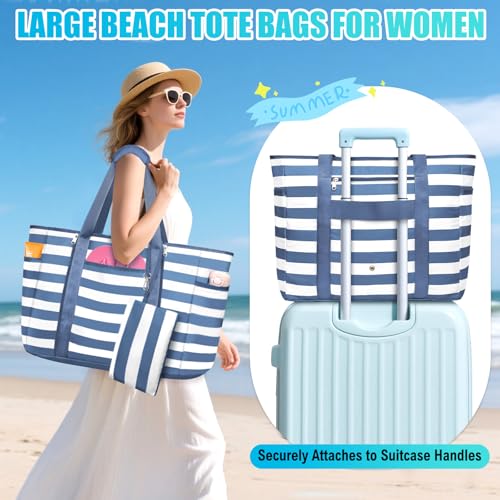 Image of Extra Large Beach Bags for Women Waterproof Sandproof Beach Tote Bag