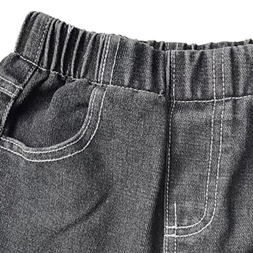 Boys Girls Cargo Jeans Y2k Baggy Denim Pants Multi Pockets Wide Leg Loose Boyfriend Jeans for Kids 2-12 Years4