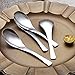 Kyraton Soup Spoons 4 Pieces, Stainless Steel Thick Heavy Weight Table Spoons, Asian Chinese Japanese Spoon Set for Cereal Ramen Dishwasher Safe