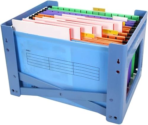 BREWIX Organizador de escritorio de oficina, suministros de oficina, estante de archivos de plástico PP para colgar archivos A4, caja de