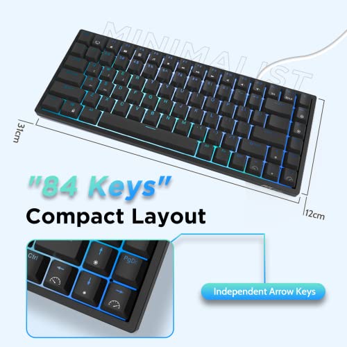 Image of RK ROYAL KLUDGE RK84 Mechanical Keyboard, Triple Mode BT5.0 /2.4G /USB-C Wireless Keyboard, 84 Keys Hot Swappable Gaming Keyboard with RGB Backlit w /High-Capacity Battery, Brown Switch