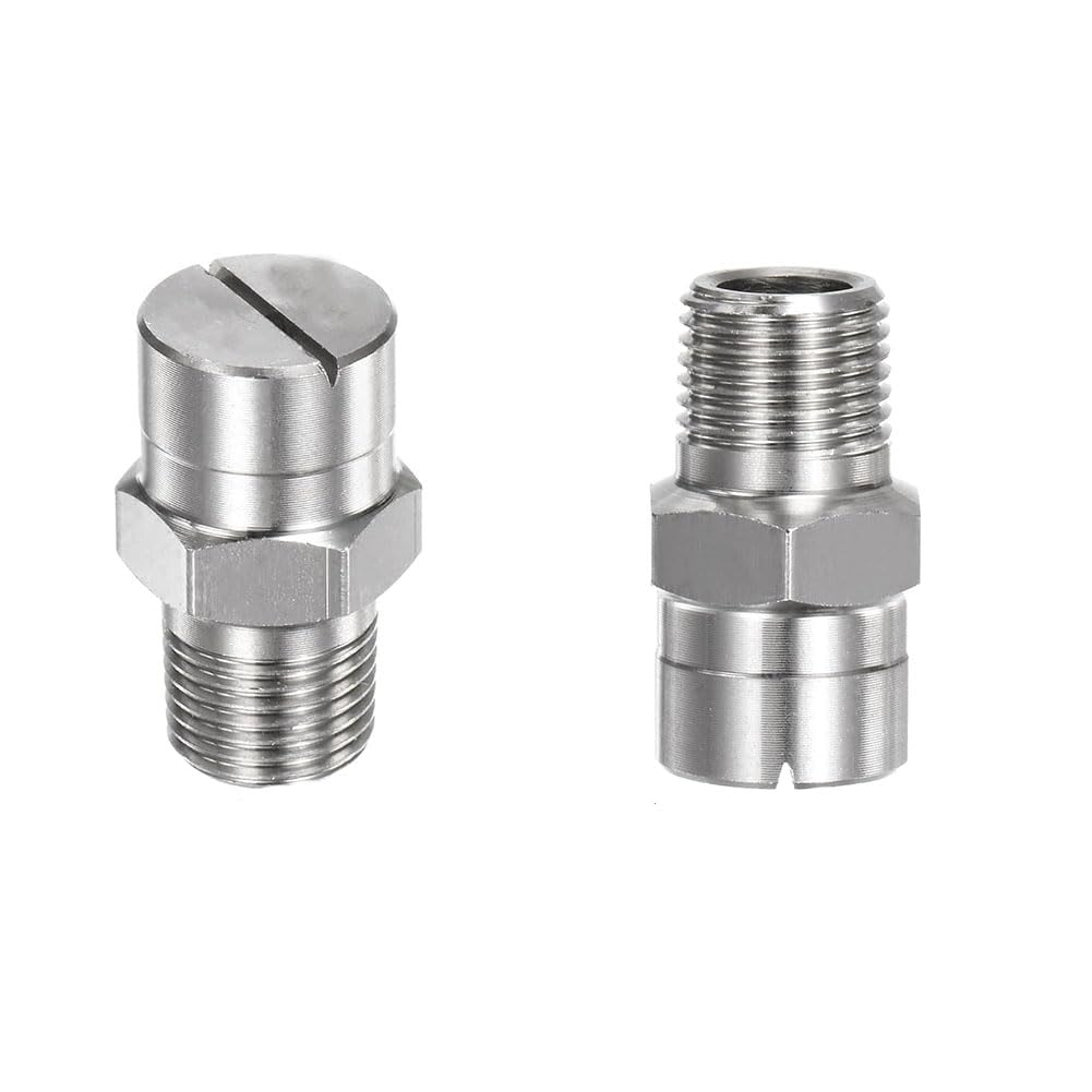 punta de la boquilla, Boquilla de abanico plano de acero inoxidable 304, 1/8-1/2 BSPT macho, 65 grados, paquete de 5 o 10(No.15: 1/2 (2.4 Mm Aperture),10pcs)