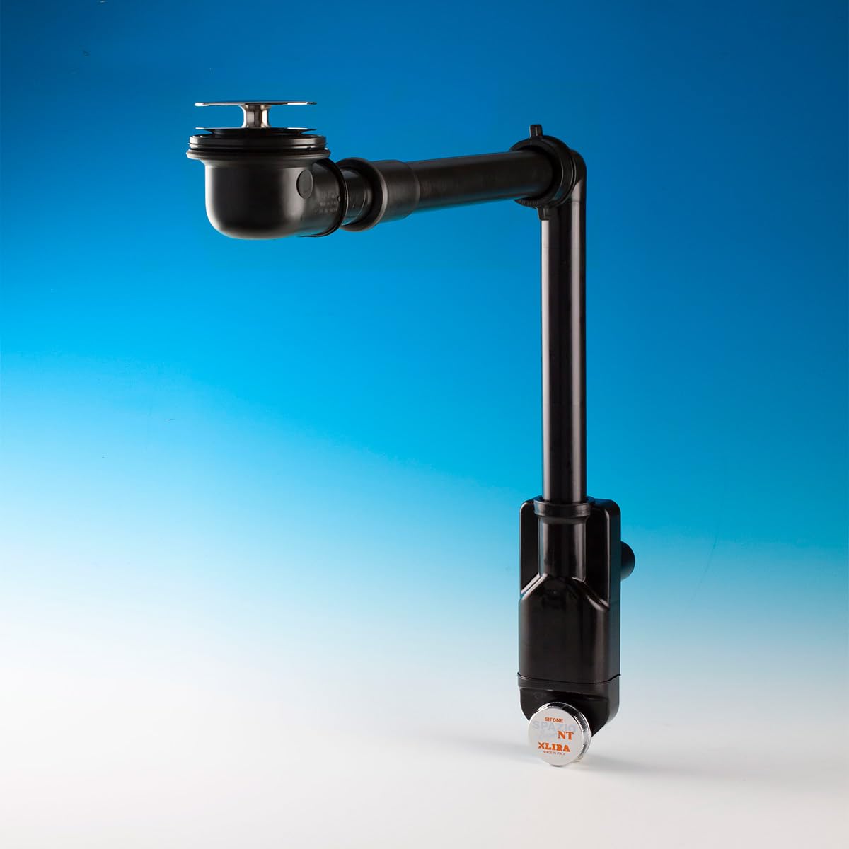 Siphon KIT Spazio Bagno NT + Raumsparstopfenventil SCHWARZ