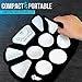 Compact & Ultra-Thin Electronic Drum Kit - Portable Drumming Machine w/ 9 Electronic Drum Pads, Foot Pedals, Drumsticks, & Power Supply Tabletop Roll Kit, Loaded Drum Electric Kits & Songs - Pyle