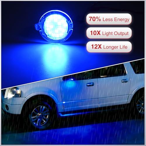 Nilight 2PCS luces LED azul para espejo lateral Ford miniatura 4