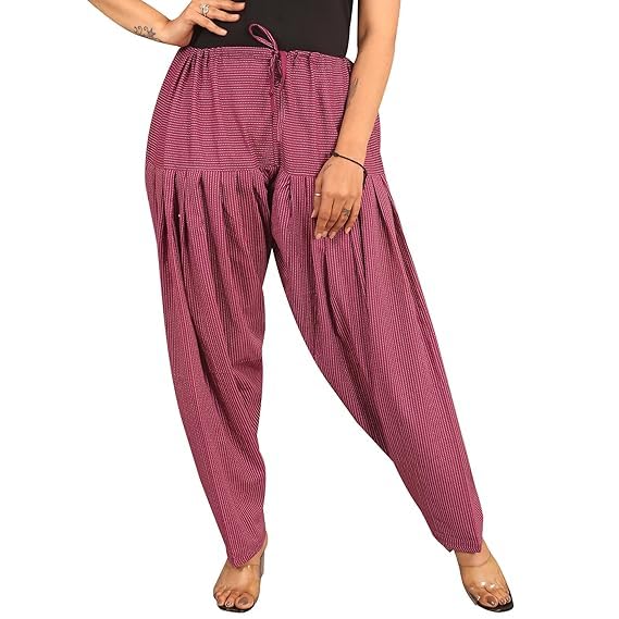 Woman's Plain Cotton Dora Print Patiala Salwar|| Free Size || Plain Printed Patiala || Semi Patiala Pants||Printed Patiyala-picture-20