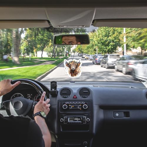 Image of Highland Cow Car Air Freshener (8Pack Fresh Ice Scent) Cute Animal Ornament Decor Accessories Gifts for Car Interior Hanging Rearview Pendant Home Office Supplies