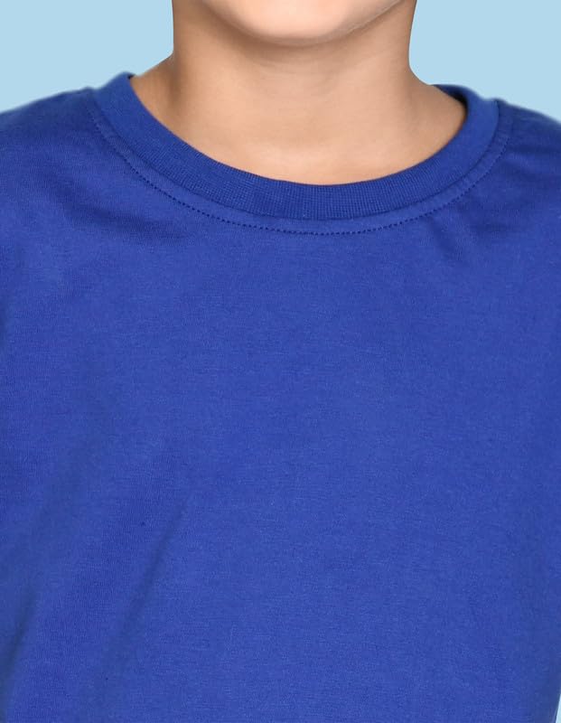 Image of Nusyl Boys Half Sleeves Solid T-Shirt for Kids | Soft Cotton Blend | Comfortable Regular Fit | Casual 2-16 Years | Multiple Colors & Pack Options