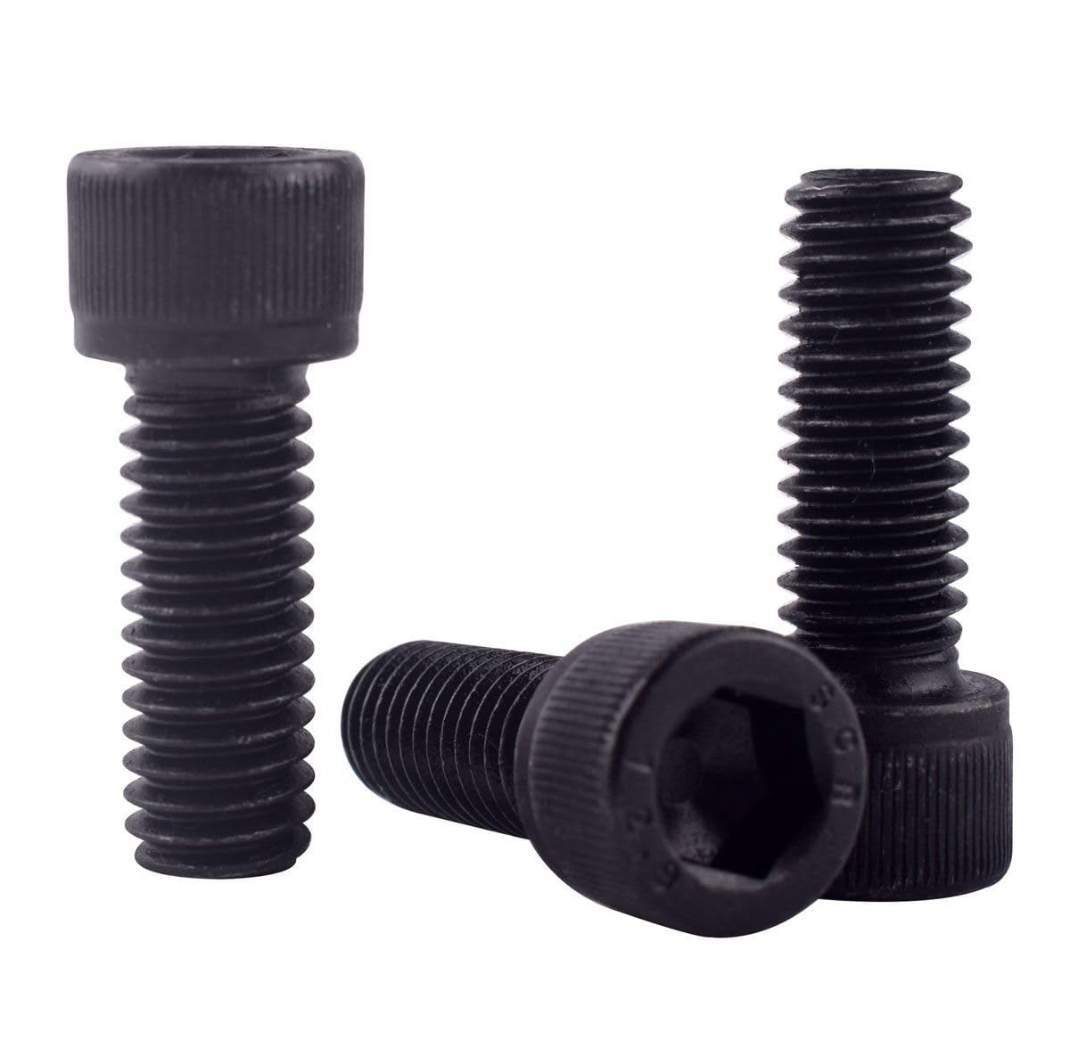KOSJETHAS 10Pcs 3/8-16 x 7/8" Socket Head Cap Screws Bolts, 12.9 Grade Alloy Steel Black Oxide Finish, Allen Hex Drive, UNC Coarse Full Thread