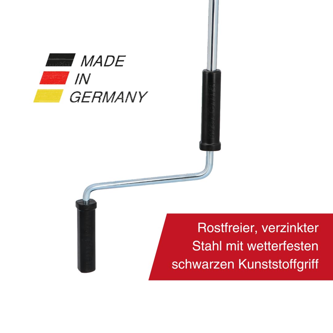 WAREMA Markisenkurbel 1200 mm verzinkt | Handkurbel mit Kugel-haken & Griff