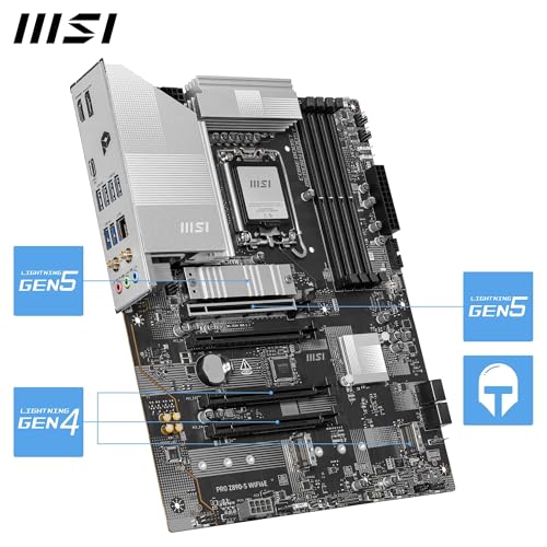 Image of MSI PRO Z890-S WIFI6E Motherboard, ATX - Supports Intel Core Ultra Processors (Series 2), LGA 1851 - DDR5 Memory Boost (8800+ MT /s OC), PCIe 5.0 x16 & 4.0 x16, M.2 Gen5, Wi-Fi 6E, 2.5G LAN