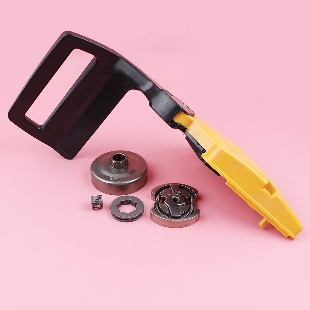 HAOHAO Freno de la Cadena del Embrague Cubierta de la manija del Juego de batería for el Socio 350 351 Motosierra Repuesto 3/8 Paso 7 Dientes 19mm ID cojinete de Agujas Kit