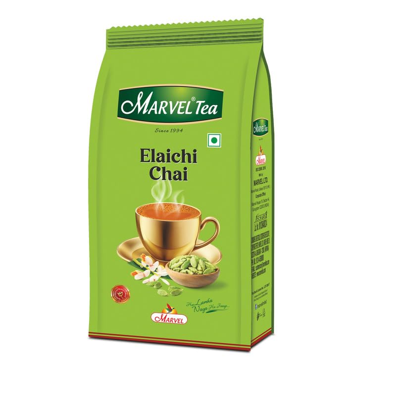 Image of Marvel Elaichi Tea 250gm, Handpicked Leaves & Natural Ground Cardamom From Assam & Darjeeling, Black Chai