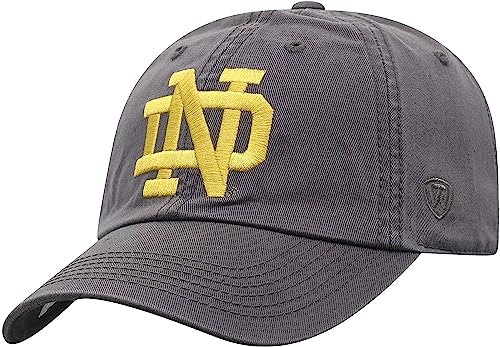 Collegiate Hats - Fitted Caps Adjustable Hats and Snapbacks Available (Adjustable Hat ND Grey)
