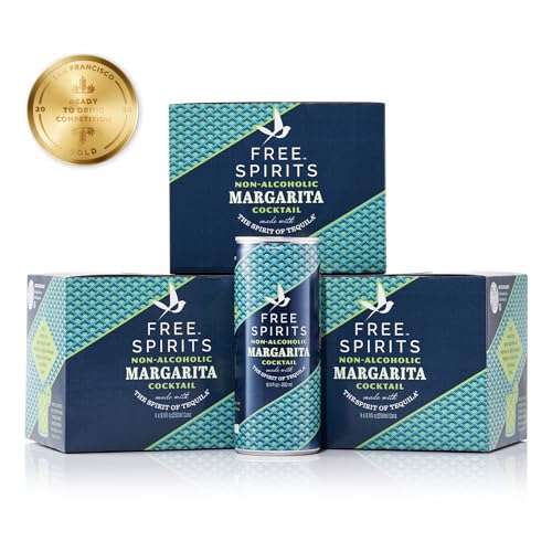 Free Spirits Margarita (12 Pack) Non-Alcoholic Cocktail - Ready To Drink Mocktail - Low Sugar, Real Fruit Juice, B-Vitamins - Award-Winning - 8.4 fl oz Cans
