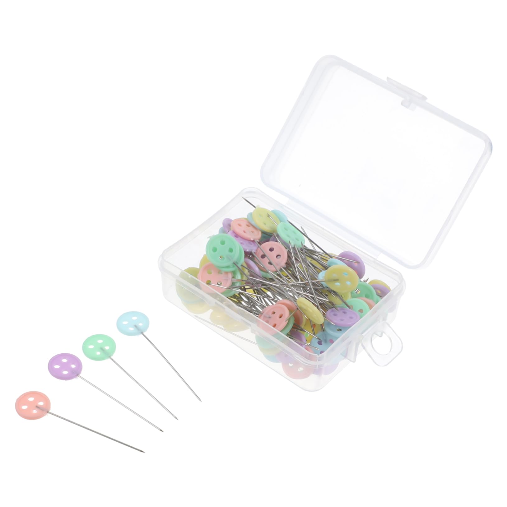 DOITOOL Button Pin Set 100pcs Sewing Head Pin Straight Needle Sewing Tools for Quilting
