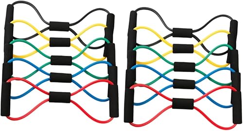 Miniatura 1 de Amosfun 10 Pcs 8 Exercise Resistance Bands Exercise Bands Stretching Equipment Bandas Elasticas Fitness De Resistencia Exercise Equipment Climbing