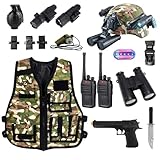 Photo Gallery kaladuck vestito militare bambino, 12pezzi giocattolo accessori militari con casco militare airsoft, gilet mimetica e walkie-talkie, gioco di ruolo carnevale costume soldato per ragazzi ragazze Photo Gallery kaladuck vestito militare bambino, 12pezzi giocattolo accessori militari con casco militare airsoft, gilet mimetica e walkie-talkie, gioco di ruolo carnevale costume soldato per ragazzi ragazze