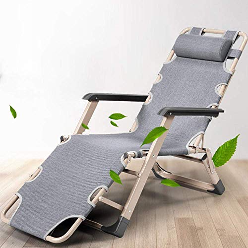 SLRMKK Silla reclinable plegable, sillas de patio reclinables para personas pesadas, tumbona de gravedad cero, silla de jardín al aire libre, muebles reclinables para exteriores, azul marino +