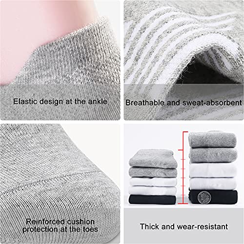 BAYKUORA Calf 100% Cotton Socks for Men,Mid Casual Ankle Socks for Mens,Athletic Towel Sock with Cushion,4 Pairs4