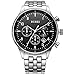 Produktbild BUREI Herren Chronograph Armbanduhr Schwarzem-dial mit Saphirglaslinse Datum Kalender und Edelstahl Armband Männer Uhren (Schwarz-Silber)