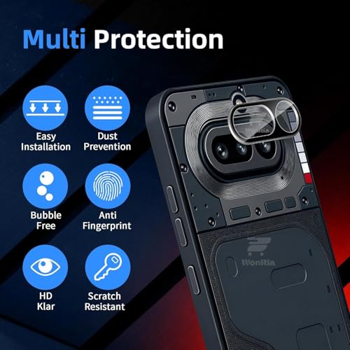 Image of WonRia Pack 1- Back Camera Lens Protector for Nothing 4A 5G Camera Glass Protector Guard [3D Premium] - Black