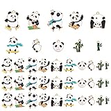 [PH PandaHall] パンダ チャーム ペンダント パーツ 40個 10種 可愛い動物 パンダ 竹 アクセサリーパーツ ハンドメイド ネックレス キーホルダー クラフト手芸 DIY飾り物 子供へのプレゼントとして