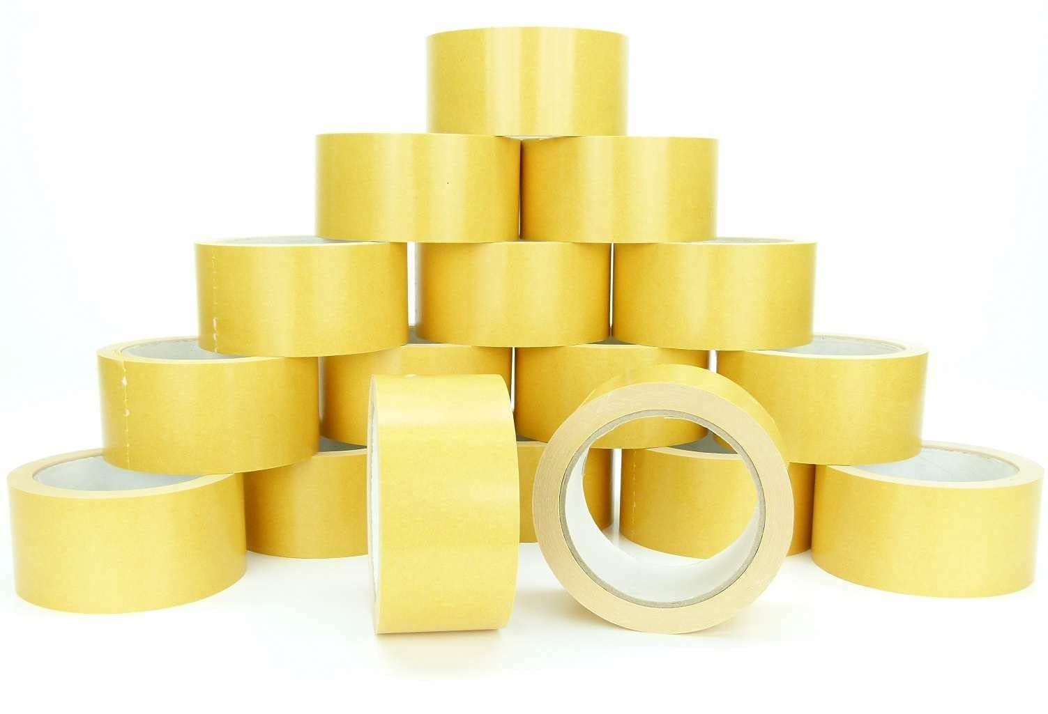 24 Rollen 25 m x 50 mm Doppelseitiges Universal Klebeband - Vielseitiges Klebeband für Verpackungen, Deko, Teppiche oder zum Basteln