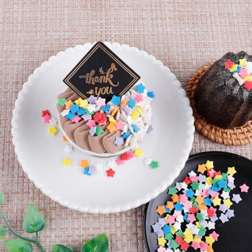 Image of Rainbow Star Sprinkles, Edible Colorful Stars Confetti for Cake Decorating | Rainbow Sprinkles Mix for Baking Topping, Cupcakes, Cookies, Ice Cream, Birthday Party Celebration Christmas Holiday Supplies