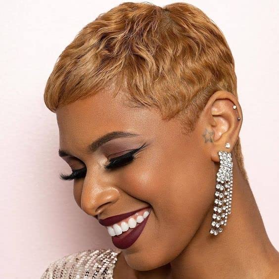 BeiSD Short Pixie Cut Hair Natural Synthetic Wigs For