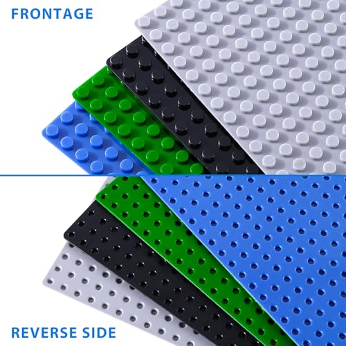 Image of Pokiiulk Classic Blue Baseplates, 32x32 Studs Square Base Plates for Play or Display Bricks Creations, Compatible with Classic Legos, 10 inch x 10 inch, Pack of 2, Perfect for Water and Ocean